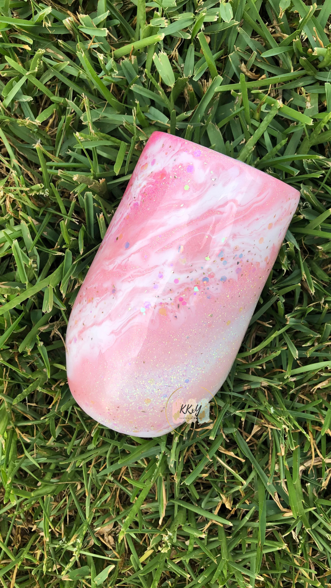 Pink Marble Milky Way Wine Tumbler -16oz