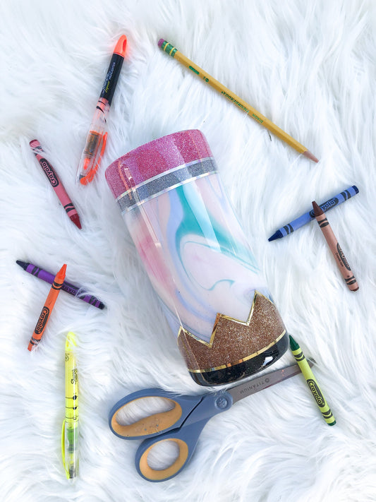 Marble Pencil Tumbler