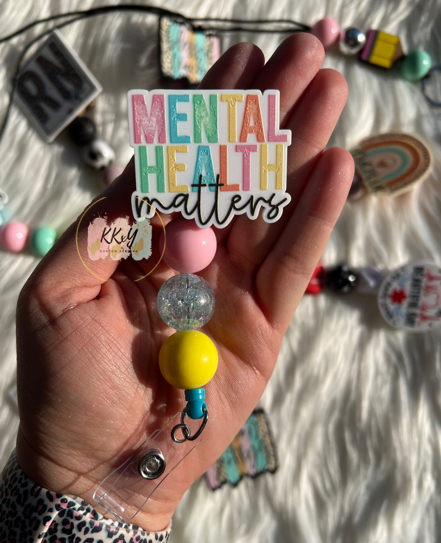 Mental Health Matters w/iridescent bead