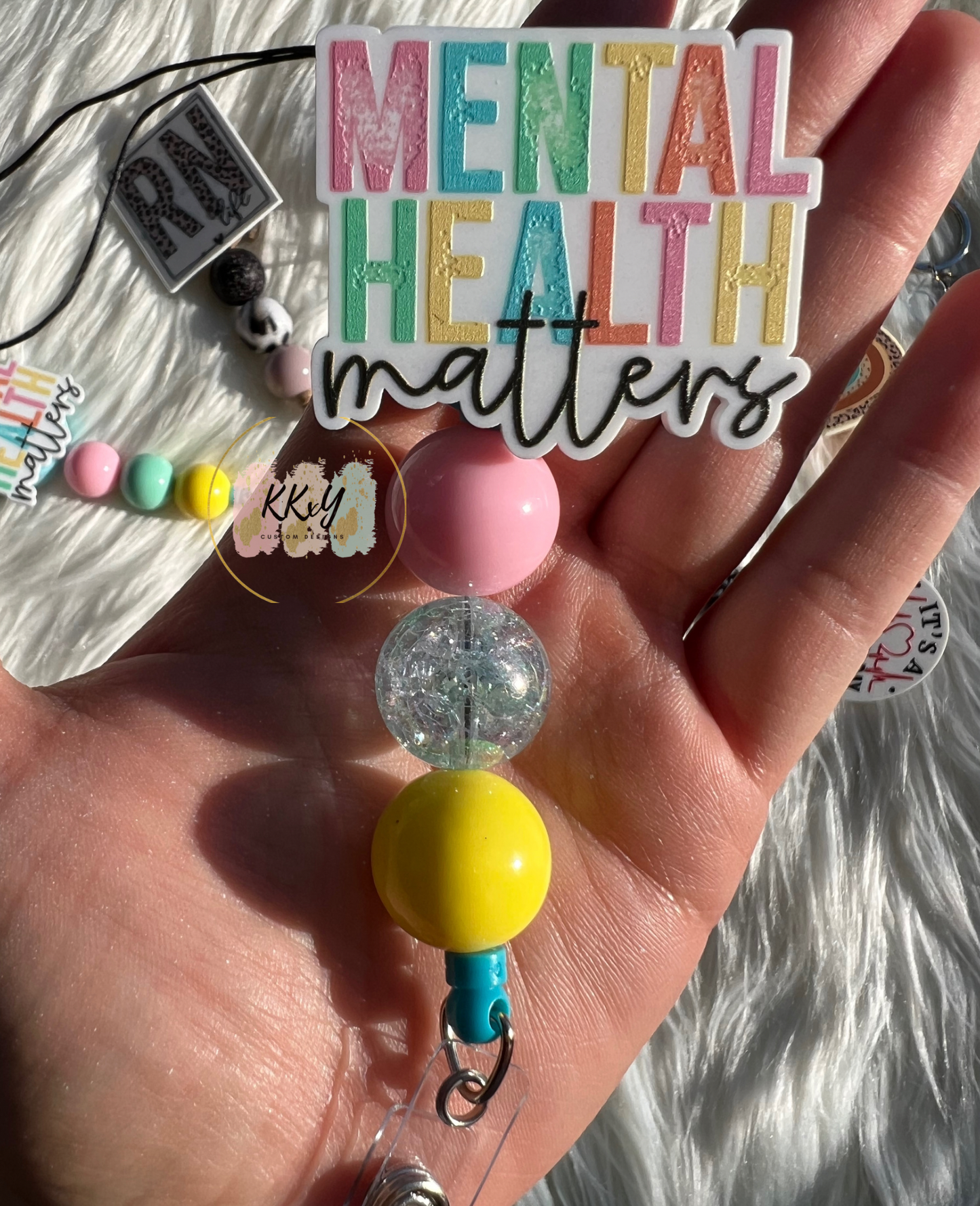 Mental Health Matters w/iridescent bead